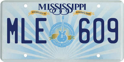 MS license plate MLE609