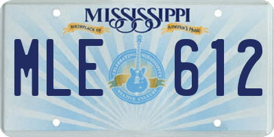 MS license plate MLE612