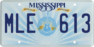 MS license plate MLE613
