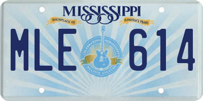 MS license plate MLE614