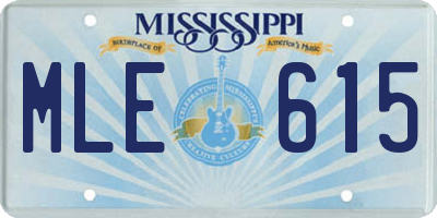 MS license plate MLE615