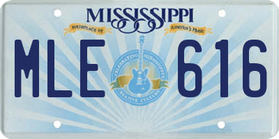 MS license plate MLE616