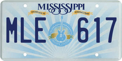 MS license plate MLE617