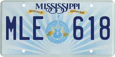 MS license plate MLE618