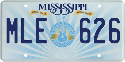 MS license plate MLE626