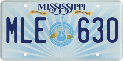 MS license plate MLE630
