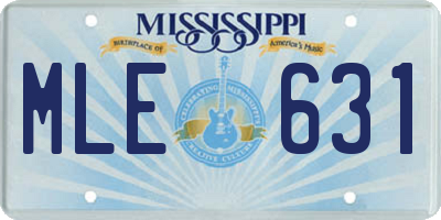 MS license plate MLE631