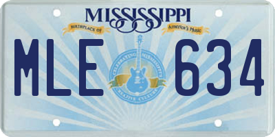 MS license plate MLE634