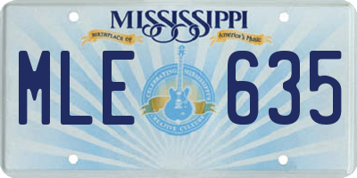 MS license plate MLE635