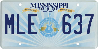 MS license plate MLE637
