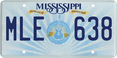 MS license plate MLE638