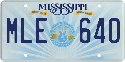 MS license plate MLE640