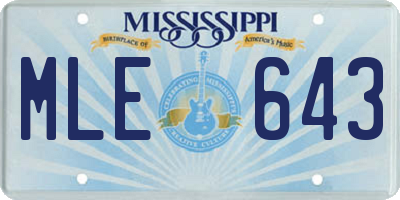MS license plate MLE643