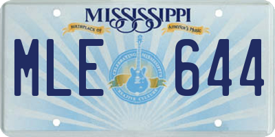 MS license plate MLE644