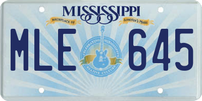 MS license plate MLE645