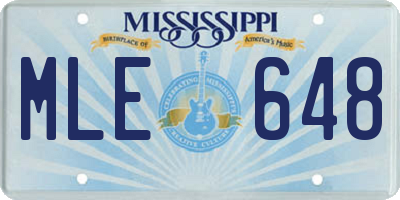 MS license plate MLE648