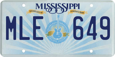 MS license plate MLE649