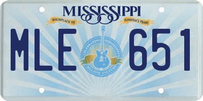 MS license plate MLE651