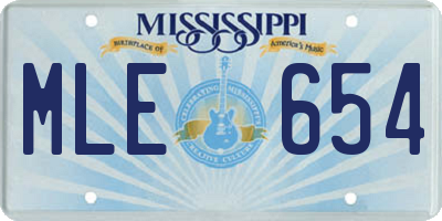 MS license plate MLE654