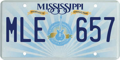 MS license plate MLE657