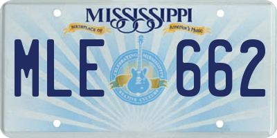 MS license plate MLE662