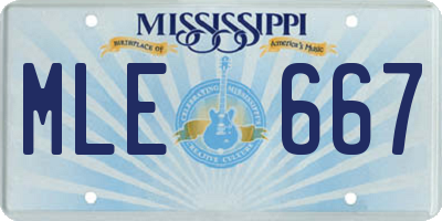 MS license plate MLE667