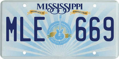 MS license plate MLE669