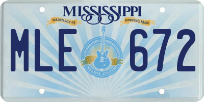 MS license plate MLE672
