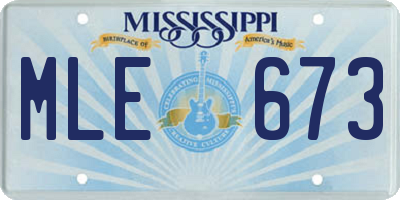 MS license plate MLE673