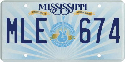 MS license plate MLE674