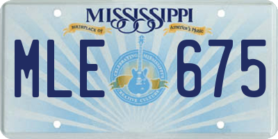 MS license plate MLE675