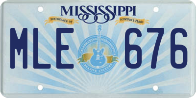 MS license plate MLE676