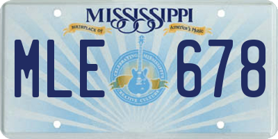 MS license plate MLE678