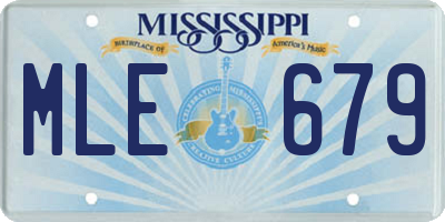 MS license plate MLE679