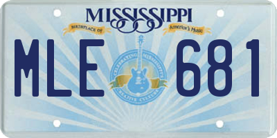 MS license plate MLE681