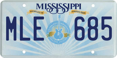 MS license plate MLE685