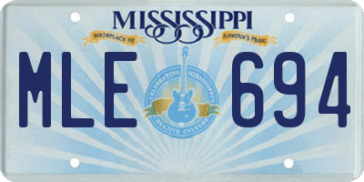 MS license plate MLE694