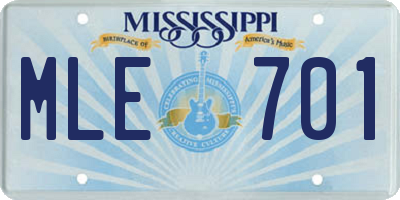 MS license plate MLE701