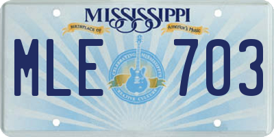 MS license plate MLE703