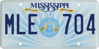 MS license plate MLE704