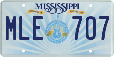 MS license plate MLE707