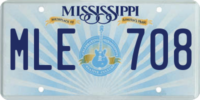 MS license plate MLE708