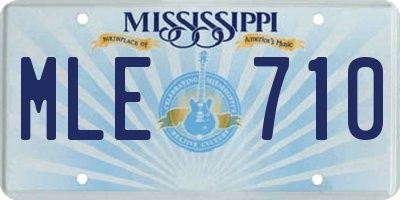 MS license plate MLE710