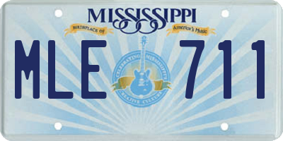 MS license plate MLE711