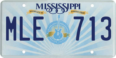 MS license plate MLE713