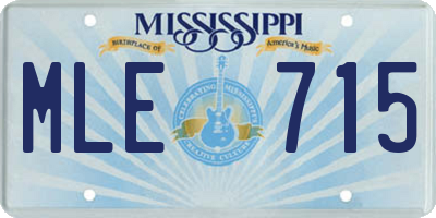 MS license plate MLE715