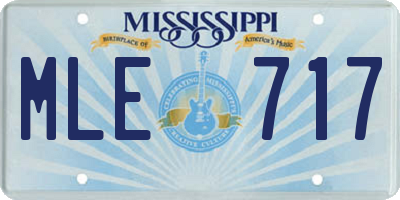 MS license plate MLE717