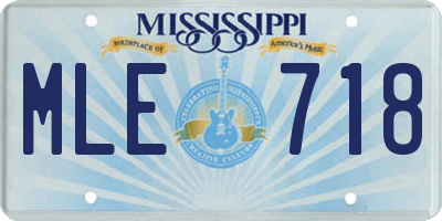 MS license plate MLE718