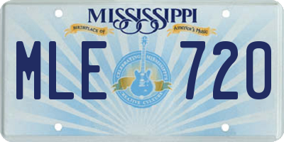 MS license plate MLE720