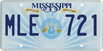 MS license plate MLE721
